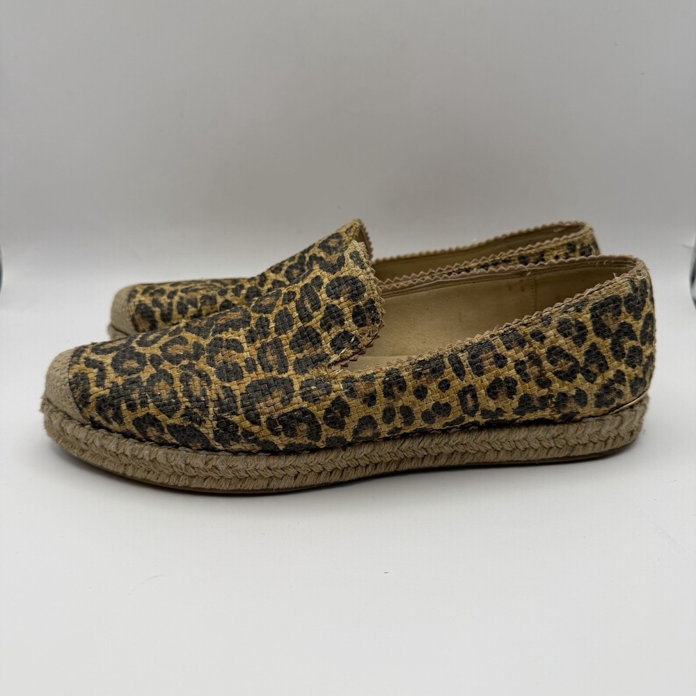Stuart Weitzman Leopard Espadrille Flats‎ Shoes Women's Size 7.5M